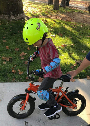 Soft-Style Kids Knee and Elbow Pads with Bike Gloves, Flexible Impact-Resistant Gear for Ages 2-11, Designed for Balance Bikes, Roller-Skating, and Skateboarding