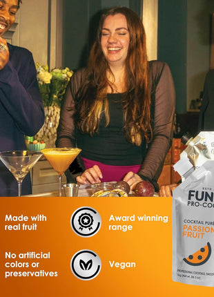 Funkin Fruit Puree | Real Fruit, Simple Ingredient, Natural Mixer for Cocktails, Drinks, Smoothies | Vegan, Non-GMO, Gluten-Free (2.2 lbs) (Passion Fruit)