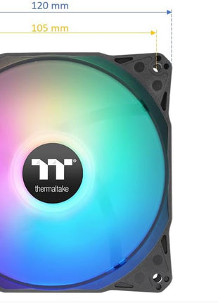 Thermaltake LE120 ARGB PWM Fan (3 Pack), PWM controlled 500~1500 rpm, 5V Motherboard Sync, 16.8 Million Colors 9 Addressable LEDs, Airflow 66.1 CFM, 120mm Hydraulic Bearing, Case Fan, CL-F204-PL12SW-A