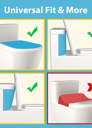 4our Kiddies 2 Pack Baby Toilet Lock for Child Safety, Toilet Seat Lock | Includes Extra Pallet to Fit More Standard Toilets, One-Handed Operation, No Drilling Required, Plus 2 Extra 3M Adhesive Pads