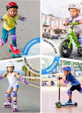 BOSONER Kids/Youth Knee Pad Elbow Pads for Roller Skates Cycling BMX Bike Skateboard Inline Rollerblading, Skating Skatings Scooter Riding Sports