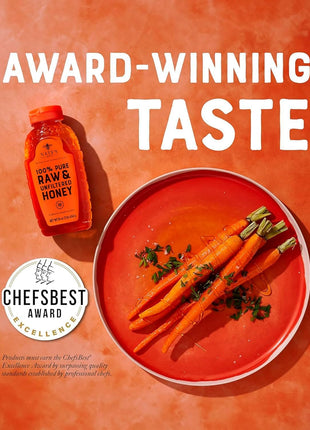 Nate's 100% Pure, Raw & Unfiltered Honey - Award-Winning Taste, 32oz. Squeeze Bottle