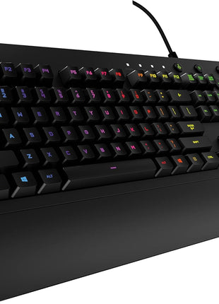 Logitech G213 Prodigy Gaming Keyboard - Wired RGB Backlit Keyboard with Mech-Dome Keys, Palm Rest, Adjustable Feet, Media Controls, USB, Compatible with Windows ??Black