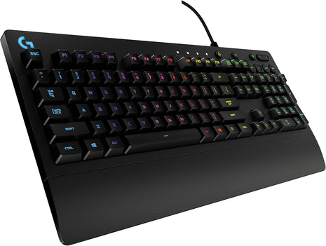 Logitech G213 Prodigy Gaming Keyboard - Wired RGB Backlit Keyboard with Mech-Dome Keys, Palm Rest, Adjustable Feet, Media Controls, USB, Compatible with Windows ??Black