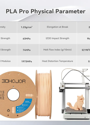 3DHoJor PLA Pro (PLA+) Filament 1.75mm, 3D Printer Filament, Cardboard Spool, +/- 0.03mm Accuracy, Beige, 1kg
