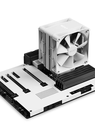 NZXT T120 CPU Air Cooler - RC-TN120-W1 - Conductive Copper Pipes - Fluid Dynamic Bearings - AMD and Intel Compatibility - White