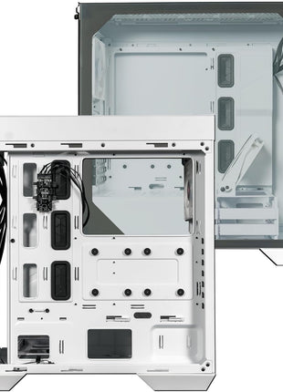 Cooler Master HAF 500 White High Airflow ATX Mid-Tower, Mesh Front Panel, Dual 200mm Customizable ARG Lighting Fans, Rotatable GPU Fan, USB 3.2 Gen 2 Type C and Tempered Glass (H500-WGNN-S00)
