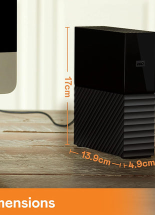WD 22TB My Book Desktop External Hard Drive, USB 3.0, External HDD with Password Protection and Backup Software - WDBBGB0220HBK-NESN