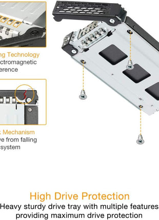 ICY DOCK 4 Bay 2.5in SAS/SATA HDD/SSD Mobile Rack Enclosure for 5.25" Bay (with Keylock) | ToughArmor MB994SK-1B