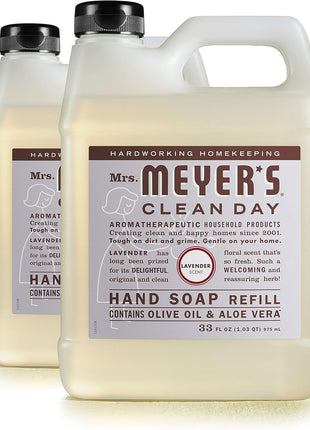 MRS. MEYER'S CLEAN DAY Hand Soap Refill, Lavender Scent, 33 Fl Oz Bottle