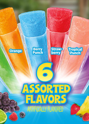Pop Ice Popsicle Variety Pack of 1 Oz Freezer Bars, Assorted Flavors, 80 Count