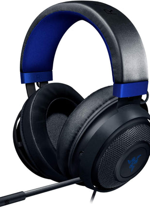 Razer Kraken Gaming Headset: Lightweight Aluminum Frame - Retractable Noise Isolating Microphone - for PC, PS4, PS5, Switch, Xbox One, Xbox Series X & S, Mobile - 3.5 mm Headphone Jack - Black/Blue