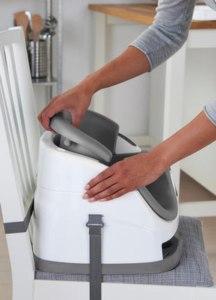 Ingenuity Baby Base 2-in-1 Booster Feeding and Floor Seat with Self-Storing Tray - Slate