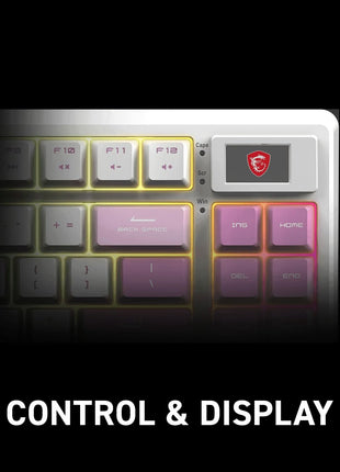 msi Forge GK600 TKL W Violet US - Mechanical Linear SWITCHES - Dye-Sublimated PBT Keycaps, Anti-Slip Base, RGB LED, USB 2.0, Bluetooth, 2.4 GHz - Tenkeyless