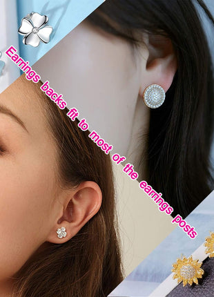 450PCS Earring Posts Stainless Steel Flat Pad,Hypoallergenic Stud Earrings with Butterfly and Rubber Bullet Earring Backs for Jewelry DIY Making Findings (Silver) (Silver)