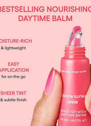 LANEIGE Lip Glowy Balm: Sheer Tinted Lip Treatment Balm Tube with Shea & Murumuru Butters for Hydrating, Moisturizing, Glossy, Non-Sticky Shine, Berry | Korean Skin Care