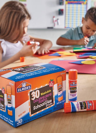 Elmer's Disappearing Purple School Glue Sticks, Washable, 7 Grams, 30 Count - Posters, Back to School, Bulk Pack for Classrooms, #1 Teacher Brand