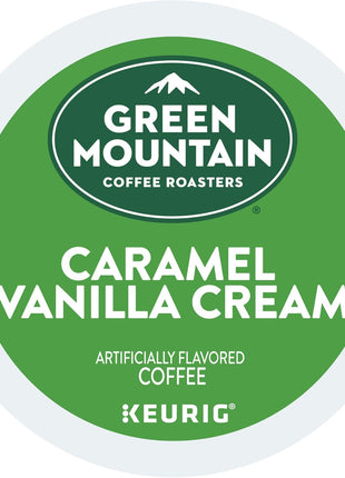 Green Mountain Coffee Roasters Caramel Vanilla Cream Keurig Single-Serve K-Cup pods, Light Roast Coffee, 72 Count