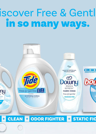 Tide Free & Gentle Liquid Laundry Detergent, 100 Loads, 132 fl oz, Tide Laundry Detergent, Clean Laundry Detergent (Packaging May Vary)