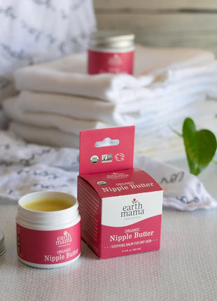 Earth Mama Organic Nipple Butter - 2 fl oz - Lanolin-Free Nipple Cream - Safe, Soothing Balm for Breastfeeding - Postpartum Essentials for Nursing