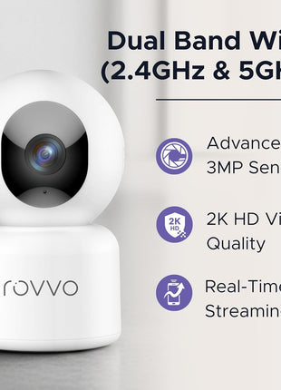 2K HD Pet Camera - 360° Smart Puppy Monitor with 5GHz & 2.4GHz Dual-Band WiFi, Smart Motion Tracking, 2-Way Audio, Night Vision, Indoor Camera for Dogs & Cats, Works with Phone App.