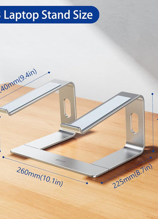 BESIGN LS03 Aluminum Laptop Stand, Ergonomic Detachable Computer Stand, Notebook Riser, Laptop Mount Compatible with Air, Pro, Dell, HP, Lenovo More 10-15.6" Laptops, Silver