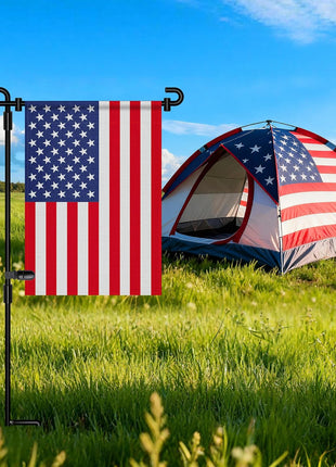 HOOSUN Garden Flag Stand,Premium Garden Flag Holder Pole Metal Powder-Coated Weather-Proof Paint with Graden Flag Clip and Spring Stoppers Without Flag Garden Decorations