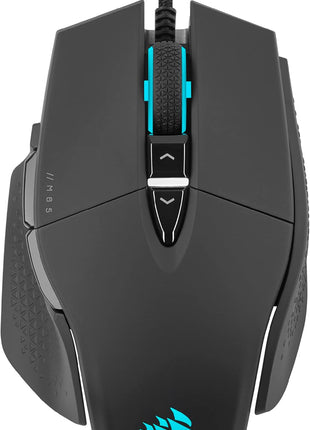 Corsair M65 RGB Ultra Tunable FPS Gaming Mouse Marksman 26,000 DPI Optical Sensor, Optical Switches, AXON Hyper-Processing Technology, Sensor Fusion Control, Tunable Weight System - Black