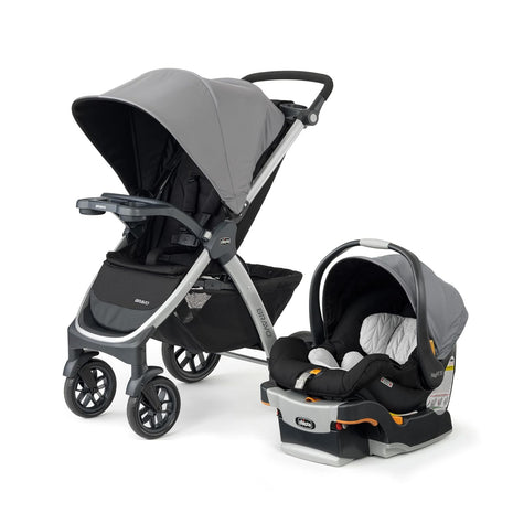 Chicco Bravo 3-in-1 Travel System, Quick-Fold Stroller with Car Seat | Camden colorway, KeyFit 30 car seat, 3 modes, UPF 50+ canopy, one-hand fold, all-wheel suspension, baby travel stroller