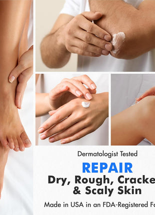 Ebanel Urea Cream 40% plus Salicylic Acid 2%, Foot Cream for Dry Cracked Heels Feet Knees Elbows Hands, Foot Dead Skin Cuticle Callus Remover Toenail Softener, Keratolytic Skin Barrier Repair