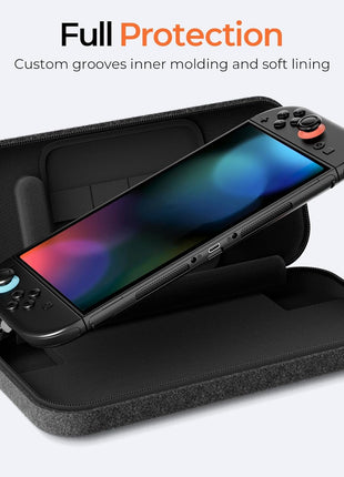 COOWPS Switch 2 Case for Nintendo Switch 2 (2025), Odorless Felt Ultra Hard Shell Military Grade Protection, Soft Lining Travel Storage Case with 8 Game Card Slots, Black