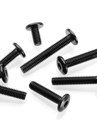 Mywish M6 x 50mm 20Pcs Flat Head Hex Socket Cap Screws Bolts, 304 Stainless Steel Furniture Bolts Full Thread, Black Oxide & Hex Spanner