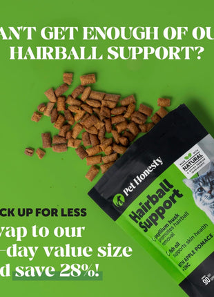 Cat Hairball Support Crunchy & Creamy Chews, Hairball Remedy Treats, Cat Furball Treatment, Supports Skin & Coat, Vitamins for Digestion, Chicken (30-Day Supply)
