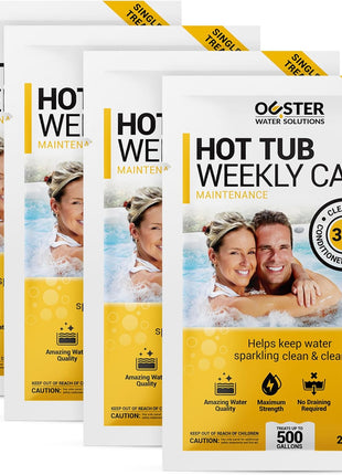 Bio Ouster 3in1 Weekly Hot Tub Cleaner, Conditioner, Clarifier - Hot Tub Chemicals for Standard & Inflatable Spas - Spa Chemicals for Crystal Clear & Sparkling Clean Water - Made in USA (4 Week Kit)