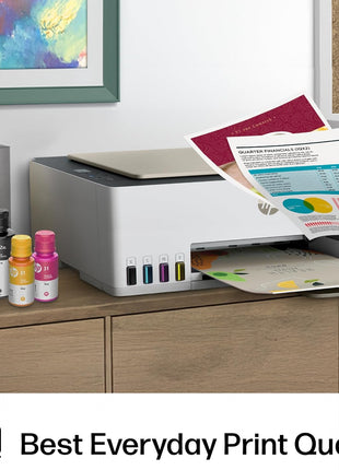 HP Smart Tank 5000 Wireless All-in-One Ink Tank Printer, Scanner, Copier with 2 Years of Ink Included, Best-for-Home, Cartridge-Free, Refillable and AI-Enabled. (5D1B6A)