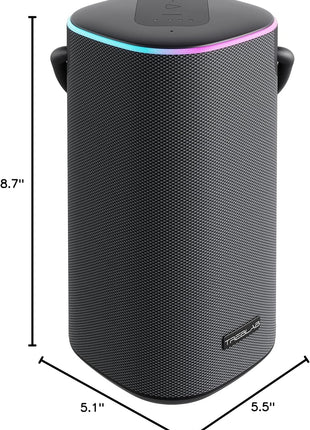 TREBLAB Portable Bluetooth Speaker with Handle - Loud 60W Stereo Sound with Deep Bass, 25H Playtime, Wireless Powerbank, RGB Lights, Dual Pairing, Waterproof - for Home Parties, Outdoor Pool, Golf