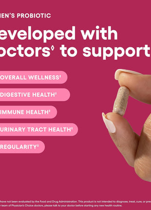 Physician's CHOICE Probiotics for Women   PH Balance, Digestive, UT, & Feminine Health   50 Billion CFU   6 Unique Strains for Her   Organic Prebiotics, Cranberry Extract+   Women Probiotic   30 CT