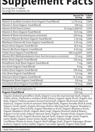 Garden of Life Organics Women's Multivitamin, USDA Organic, 60 Tablets | Vitamin C, D3, Folate, B12, Biotin & Iron, Energy, Heart Health & Radiant Skin, Non-GMO, Vegan