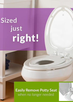 Mayfair NextStep2 Toilet Seat with Built-In Potty Training Seat, Slow-Close, Removable that will Never Loosen, Elongated, White