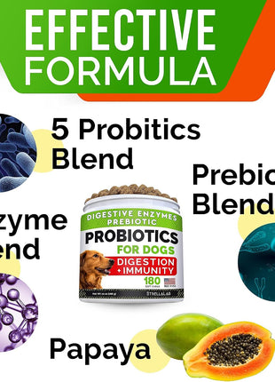 No Poo Treats + Dog Probiotics for Picky Eaters Bundle - No Poop Eating for Dogs + Chewable Fiber Supplement - Digestive Enzymes + Prebiotics - Coprophagia Stool Eating Deterrent + Improve Immunity