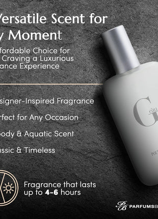 PB ParfumsBelcam G eàu Eau de Toilette Perfume Spray for Men - 3.4 Fl Oz Affordable Long Lasting Cologne, Modern Masculine Scent with Woody Citrus Fragrance Made with Premium Oils for All Day Use