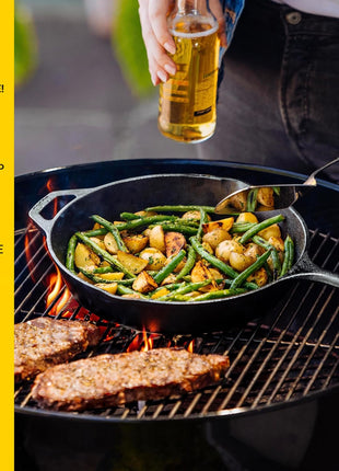 Lodge Seasoned Cast Iron Skillet 10.25 Inches - PFAS-Free, Non-Toxic Cookware - Use with an Oven, Stove, Grill, or Campfire - Naturally Non-Stick & Oven Safe