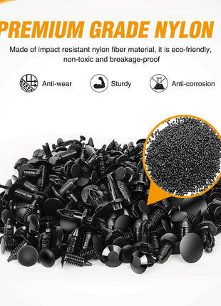 GOOACC 240PCS Bumper Retainer Clips Car Plastic Rivets Fasteners Push Retainer Kit 12 Popular Sizes Auto Push Pin Rivets Set -Door Trim Panel Fender Clips for GM Ford Toyota Honda Chrysler