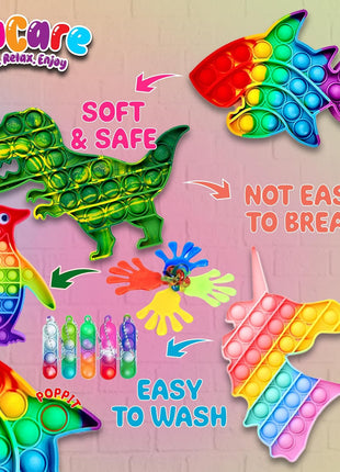 120 Pcs Fidget Toys Pack, Pop Sensory Party Favors Set Gifts for Kids Adults Boy Girl Stocking Stuffers Autistic Bulk Goodie Bag Filler Treasure Box Classroom Prizes School