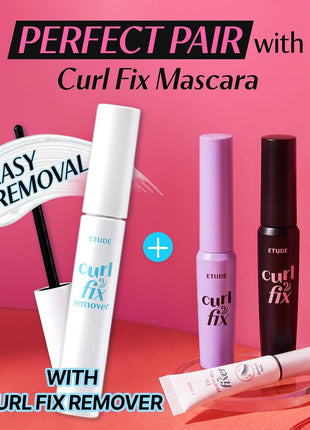 ETUDE Curl Fix Waterproof Mascara, Long-Lasting Curl, Brown, 0.27 fl oz