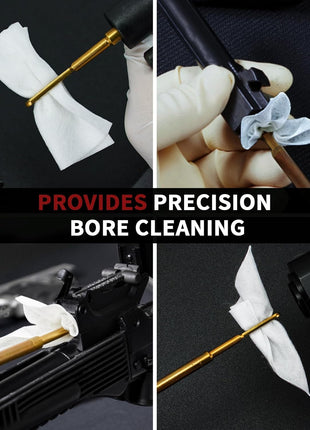 PINGMIC Gun Cleaning Supplies - Gun Cleaning Patches and Long Cotton Swabs Set, 6 inch Cotton Swabs, Lint Free Cloth Fit Most Caliber Firearms