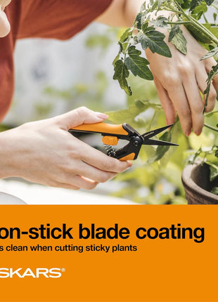 Fiskars 6" Non-Stick Pruning Snips, Resin-Resistant Garden Scissors