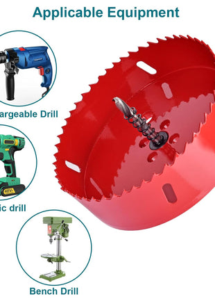 4 Inch / 102mm Hole Saw for Wood, Plastic Board, Ceiling,Drywall, and Metal Sheet - HSS Bi-Metal Hole Cutter with Pilot Drill Bit