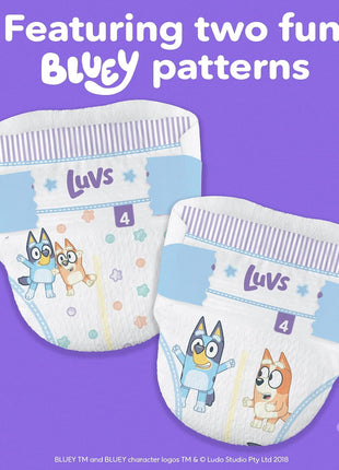 Luvs Size 5 Baby Diapers, Platinum Protection Bluey Diapers for Day & Night,Size 5 (27+ lb), 172 Count