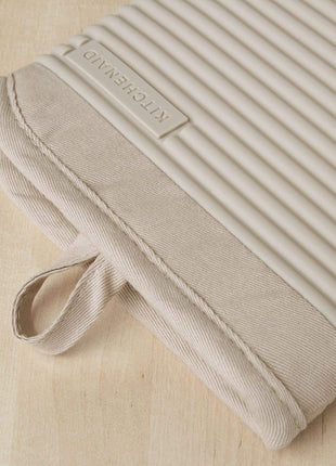 KITCHENAID Ribbed Soft Silicone Oven Mitt 2 Pack Set, 7.5 inchx13 inch, Milkshake